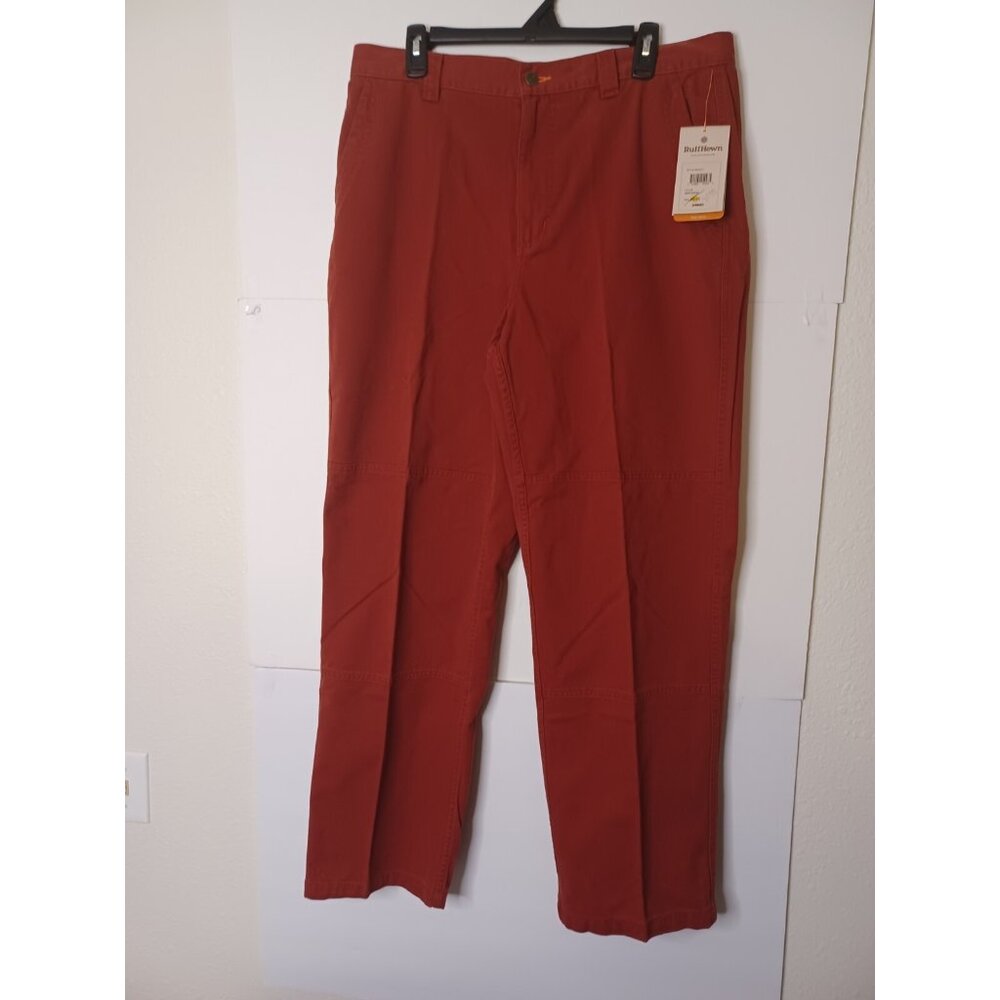 Ruff Hewn Pants Men's 36Wx32L Brickish Flat Front Outdoor Hiking Work Pants
